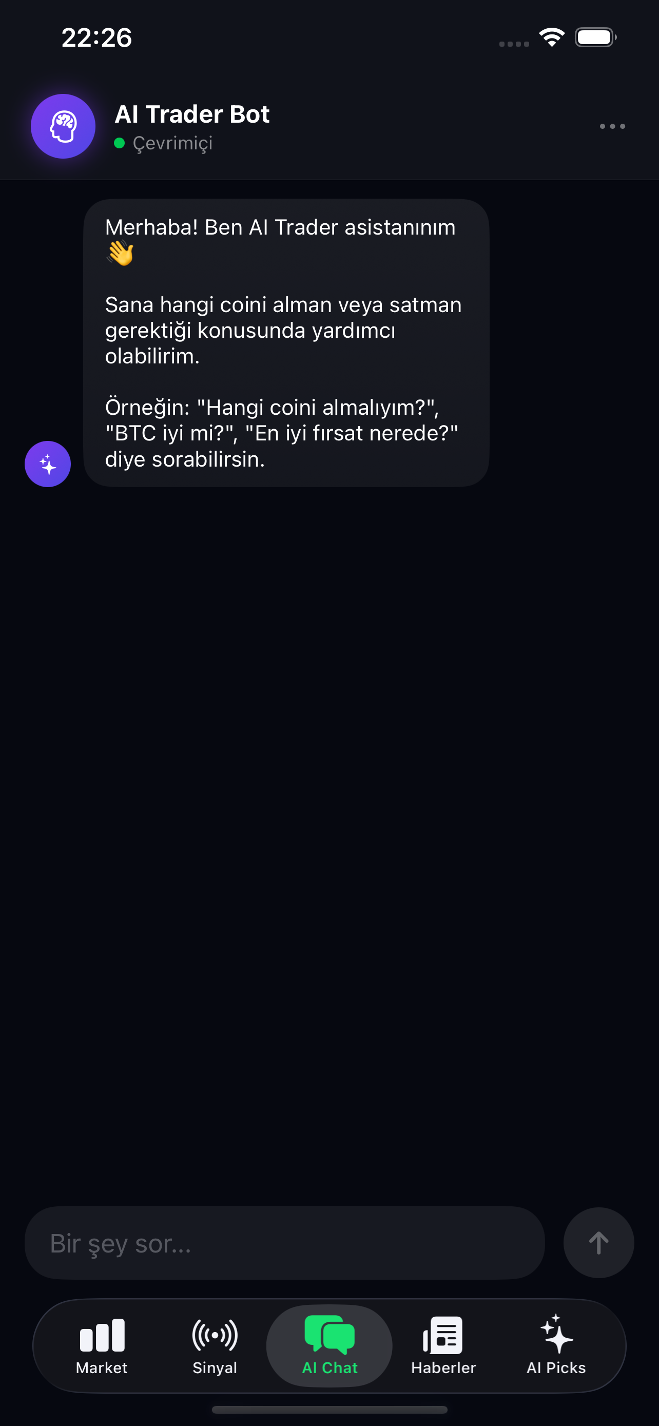 AI Chat ekranı